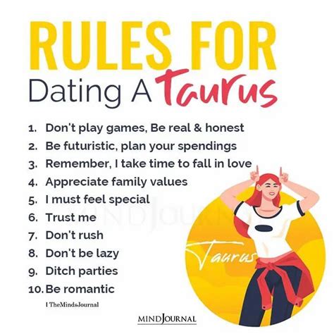 rules for dating a taurus man